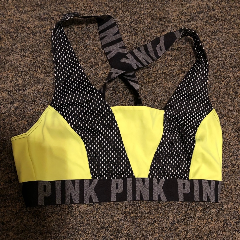 Pink sports bra